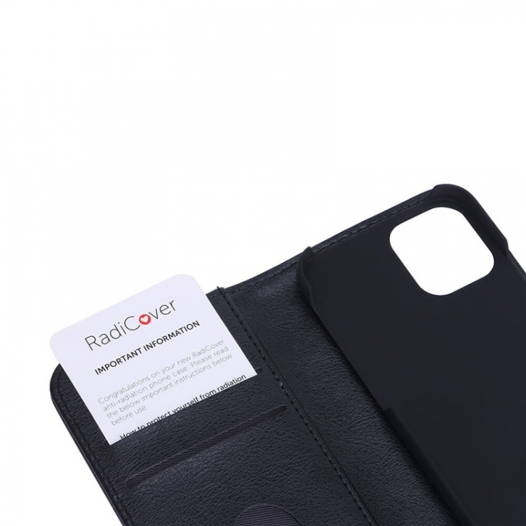 Radicover Lommebokveske iPhone 12 Mini Strålingsbeskyttelse Flipcover RFID Svart
