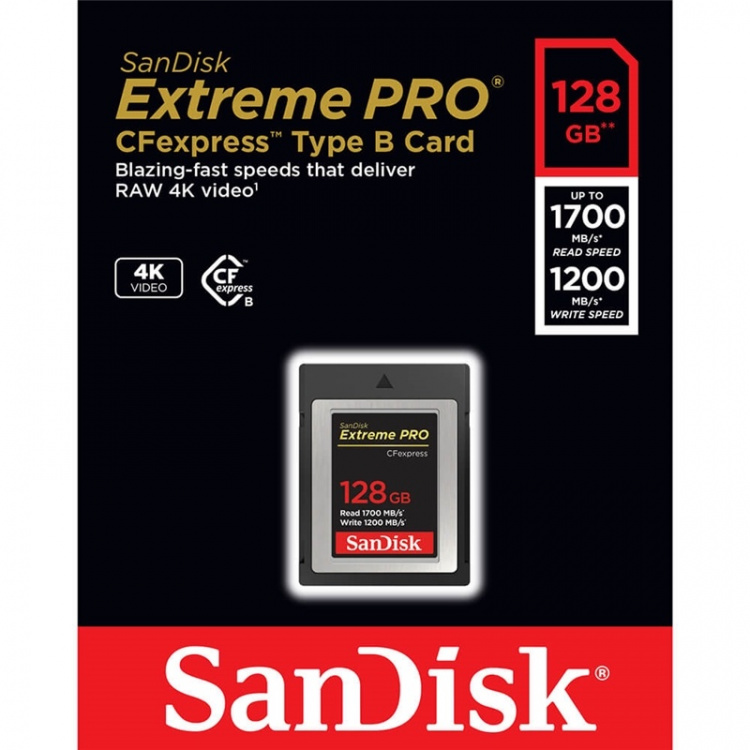 SANDISK Cfexpress Extreme PRO 128GB 1700MB/s 1200MB/s SANDISK Cfexpress Extreme PRO 128GB 1700MB/s 1200MB/s