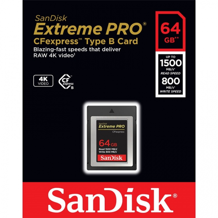 SANDISK Cfexpress Extreme PRO 64GB 1500MB/s 800MB/s