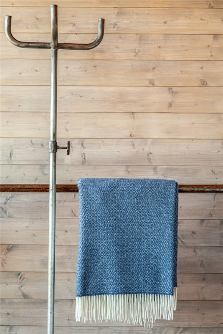 Kosta Linnewäfveri MÅRTEN Plaid, Navy