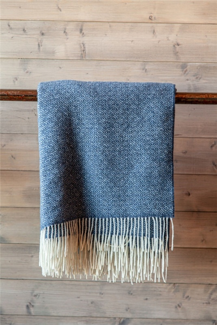 Kosta Linnewäfveri MÅRTEN Plaid, Navy