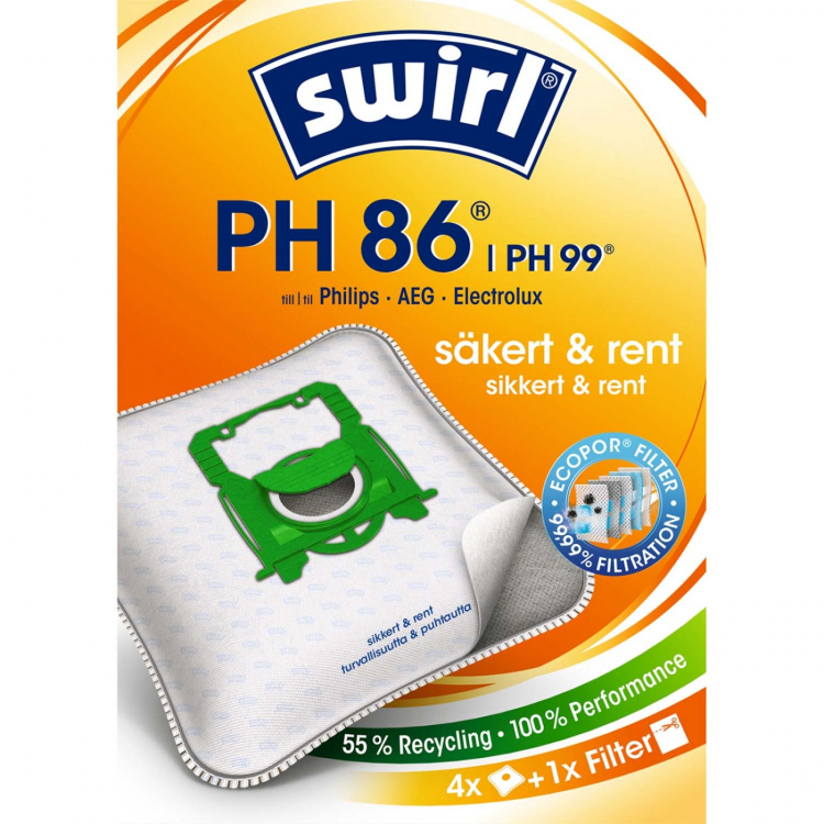 Swirl Støvsugerposer PH86/PH96 4P (MERK 3 stk DFP) Swirl Støvsugerposer PH86/PH96 4P (MERK 3 stk DFP)