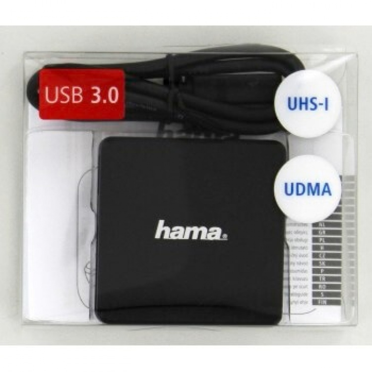 Hama Kortleser USB 3.0 Multi SD/microSD/CF Svart