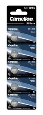 Camelion CR1216/3V, knappcellebatteri, litium, 5-pk