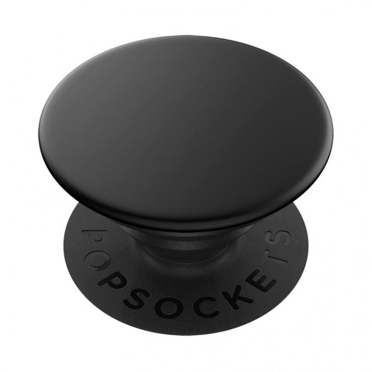 PopSockets Aluminum Black Avtagbart Grip med Stativfunksjon Premium