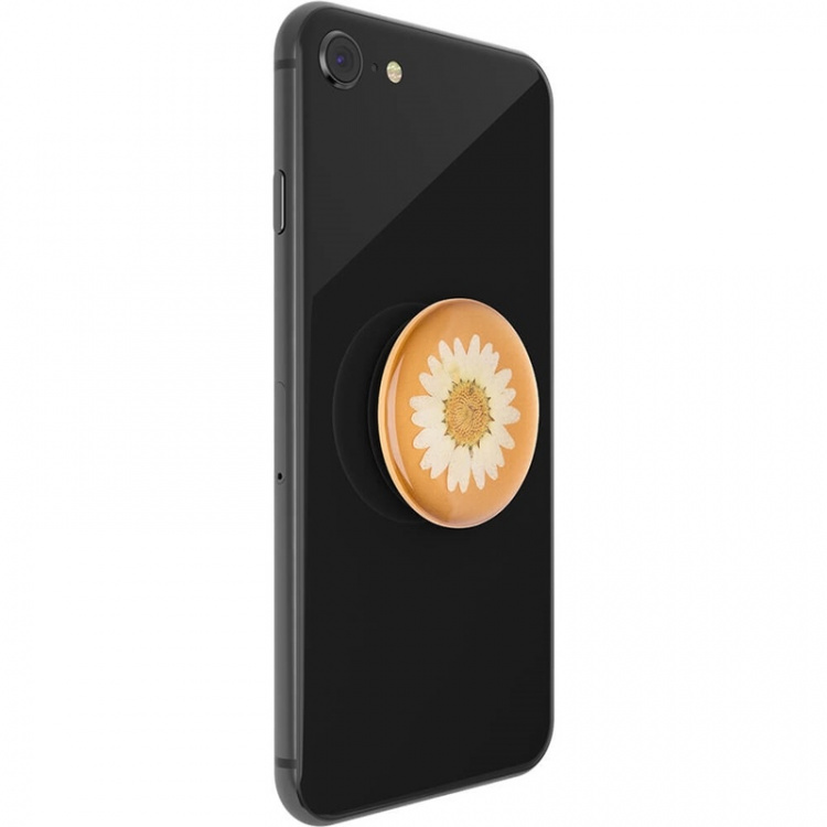 PopSockets Pressed Flower White Daisy Avtagbart Grip med Stativfunksjon Premium