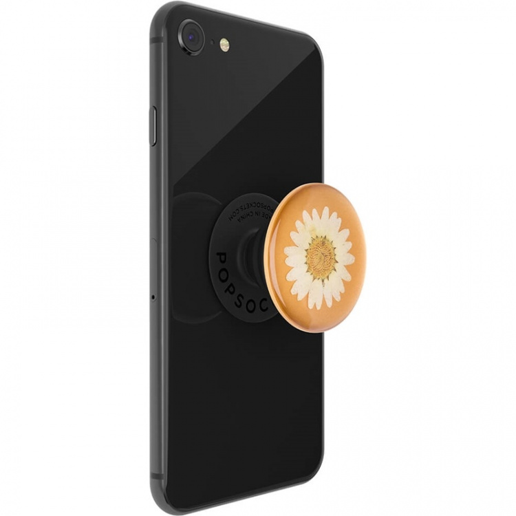 PopSockets Pressed Flower White Daisy Avtagbart Grip med Stativfunksjon Premium