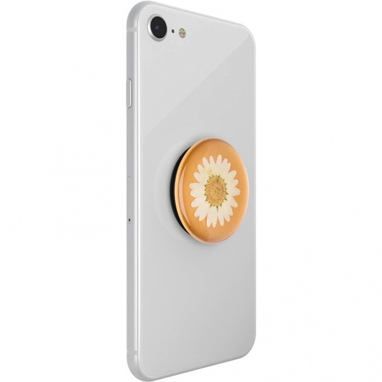 PopSockets Pressed Flower White Daisy Avtagbart Grip med Stativfunksjon Premium
