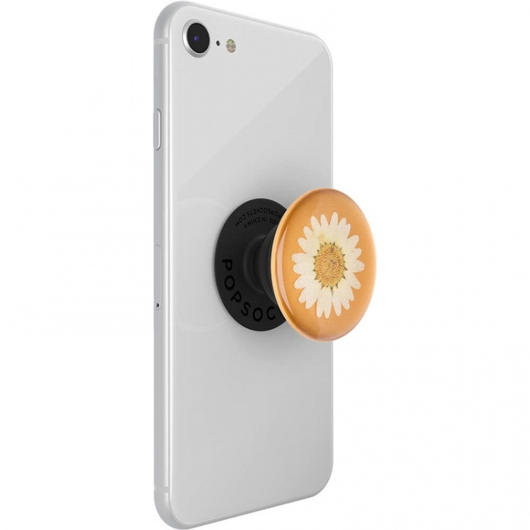 PopSockets Pressed Flower White Daisy Avtagbart Grip med Stativfunksjon Premium
