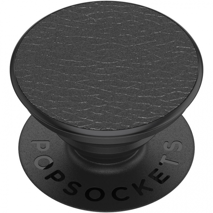 PopSockets Pebbled Vegan Leather Black Avtagbart Grip med Stativfunksjon Premium PopSockets Pebbled Vegan Leather Black Avtagbart Grip med Stativfunksjon Premium