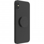 PopSockets Pebbled Vegan Leather Black Avtagbart Grip med Stativfunksjon Premium PopSockets Pebbled Vegan Leather Black Avtagbart Grip med Stativfunksjon Premium