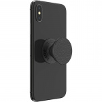 PopSockets Pebbled Vegan Leather Black Avtagbart Grip med Stativfunksjon Premium PopSockets Pebbled Vegan Leather Black Avtagbart Grip med Stativfunksjon Premium
