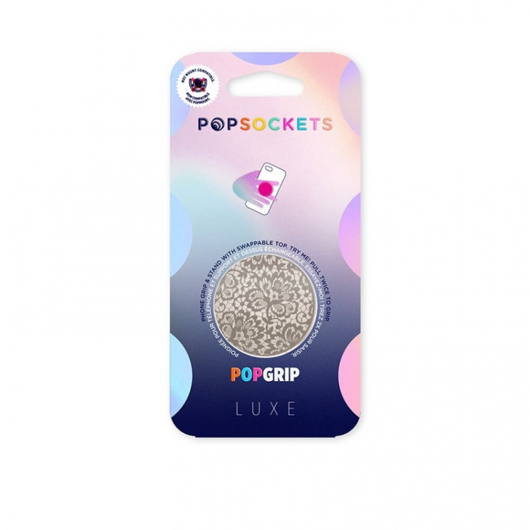 POPSOCKETS Lasercut Metal Floral Lace Avtagbart Grip med Stativfunksjon LUXE