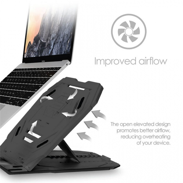 Desire2 2in1 Portabelt Laptopstativ Svart 360 Roterbar inkl Mobilställ Desire2 2in1 Portabelt Laptopstativ Svart 360 Roterbar inkl Mobilställ