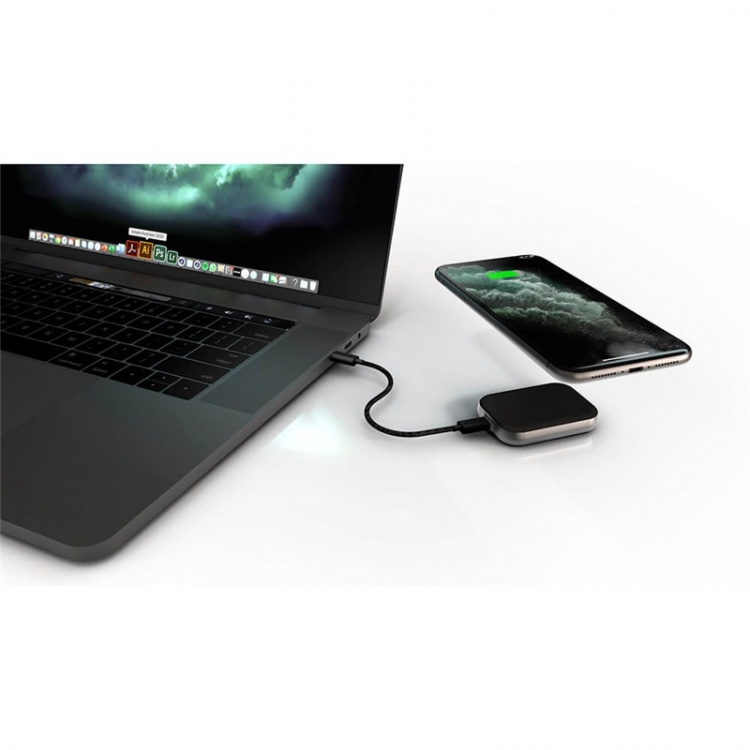 Zens Singel Apple Airpods Lader QI USB-C Stick Aluminium Svart Zens Singel Apple Airpods Lader QI USB-C Stick Aluminium Svart