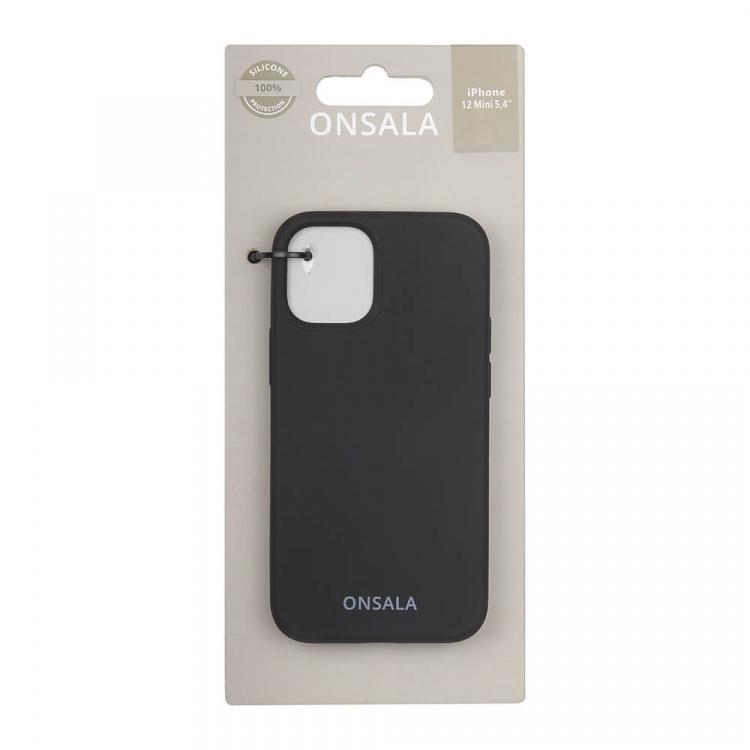 Onsala Mobildeksel Silikon Black - iPhone 12 Mini