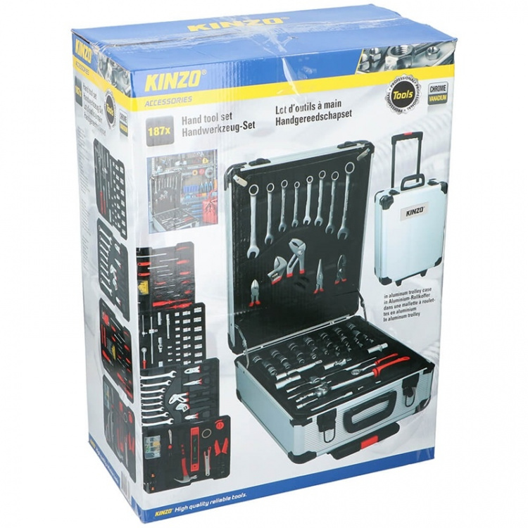 KINZO Tool Set 187 Deler Aluminiumskoffert