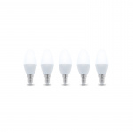 LED-lampe E14, C37, 3W, 230V, 3000K 5-pakning, Varm hvit