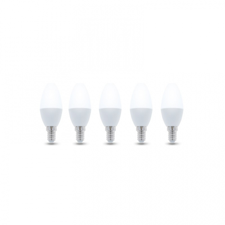LED-lampe E14, C37, 3W, 230V, 3000K 5-pakning, Varm hvit