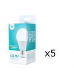 LED-lampe E27, 6W, 230V, 4500K 5-pakning, Hvit nøytral LED-lampe E27, 6W, 230V, 4500K 5-pakning, Hvit nøytral