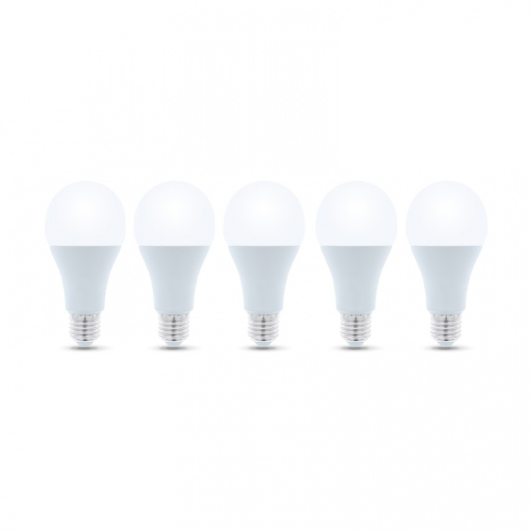 LED-lampe E27, A65, 18W, 230V, 6000K 5-pakning, Kjølig hvit