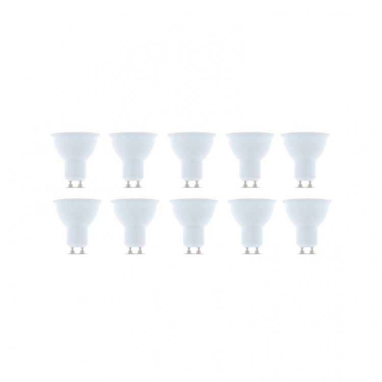 LED-lampe GU10, 3W, 230V, 6000K, 10-pakning, Kjølig hvit LED-lampe GU10, 3W, 230V, 6000K, 10-pakning, Kjølig hvit