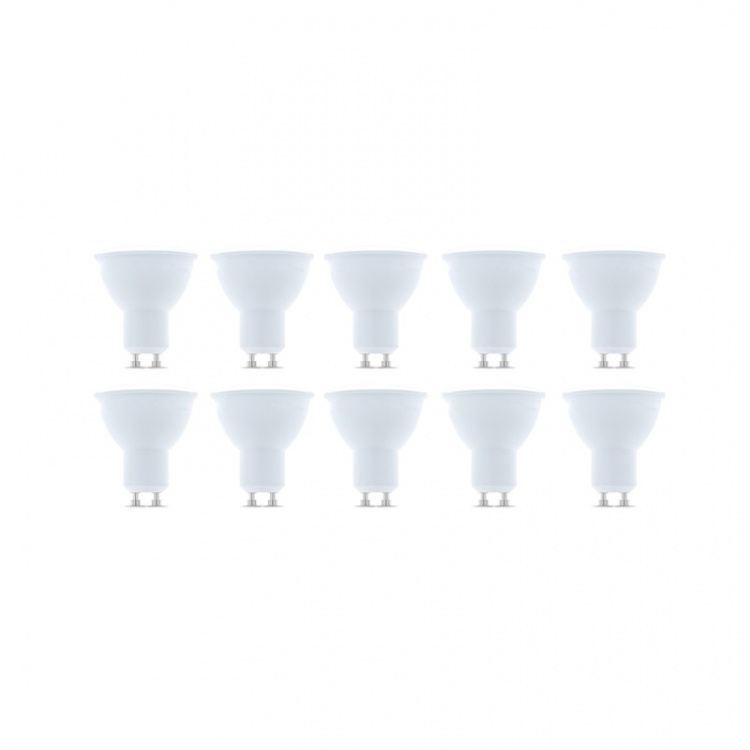 LED-lampe GU10, 7W, 230V, 6000K, 10-pakning, Kjølig hvit LED-lampe GU10, 7W, 230V, 6000K, 10-pakning, Kjølig hvit