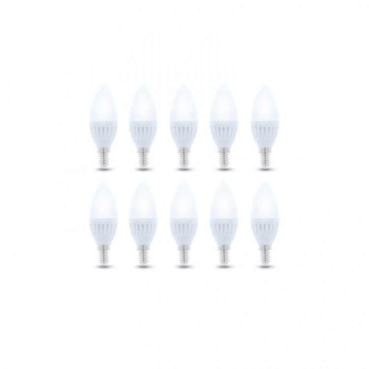 LED-lampe E14, C37, 10W, 230V, 3000K, Keramikk 10-pk, Varm hvit LED-lampe E14, C37, 10W, 230V, 3000K, Keramikk 10-pk, Varm hvit