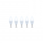 LED-lampe E14, C37, 10W, 230V, 4000K, keramisk, 5-pakning, hvit nøytral