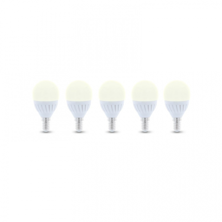 LED-lampe E14, G45, 10W, 230V, 3000K, Keramikk, 5-pakning, Varm hvit LED-lampe E14, G45, 10W, 230V, 3000K, Keramikk, 5-pakning, Varm hvit
