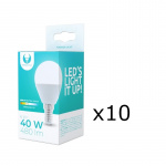 LED-pære E14, G45, 6W, 4500K 10-pakning, hvit nøytral