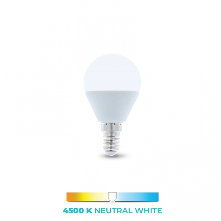 LED-lampe E14, G45, 6W, 4500K, hvit nøytral LED-lampe E14, G45, 6W, 4500K, hvit nøytral