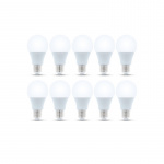 LED-lampe E27, A60, 8W, 230V, 3000K 10-pakning, Varm hvit