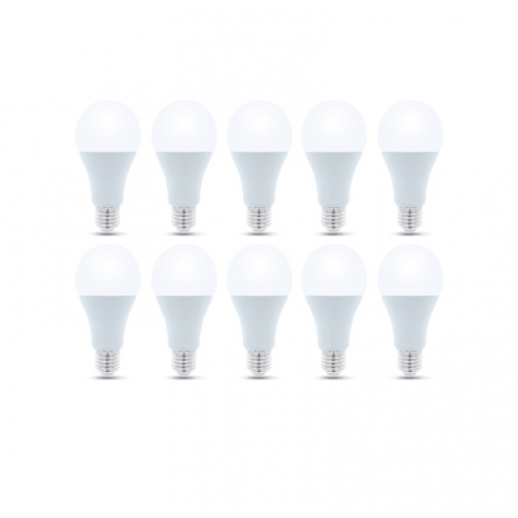 LED-lampe E27, A65, 15W, 230V, 4500K 10-pk, Hvit nøytral LED-lampe E27, A65, 15W, 230V, 4500K 10-pk, Hvit nøytral