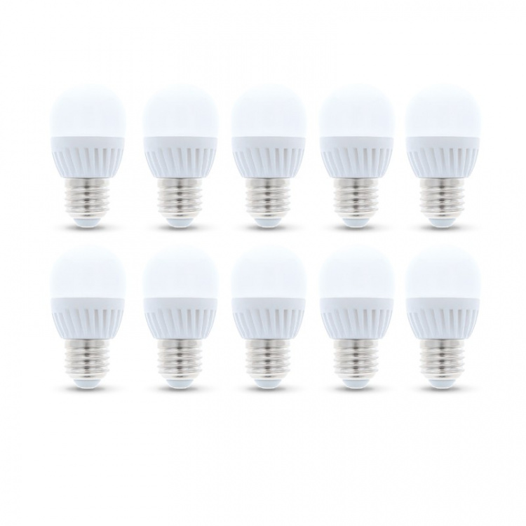 LED-lampe E27, G45, 10W, 230V, 4500K, keramisk 10-pk, hvit nøytral LED-lampe E27, G45, 10W, 230V, 4500K, keramisk 10-pk, hvit nøytral