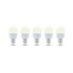 LED-lampe E27, G45, 6W, 3000K, 5-pakning, varm hvit