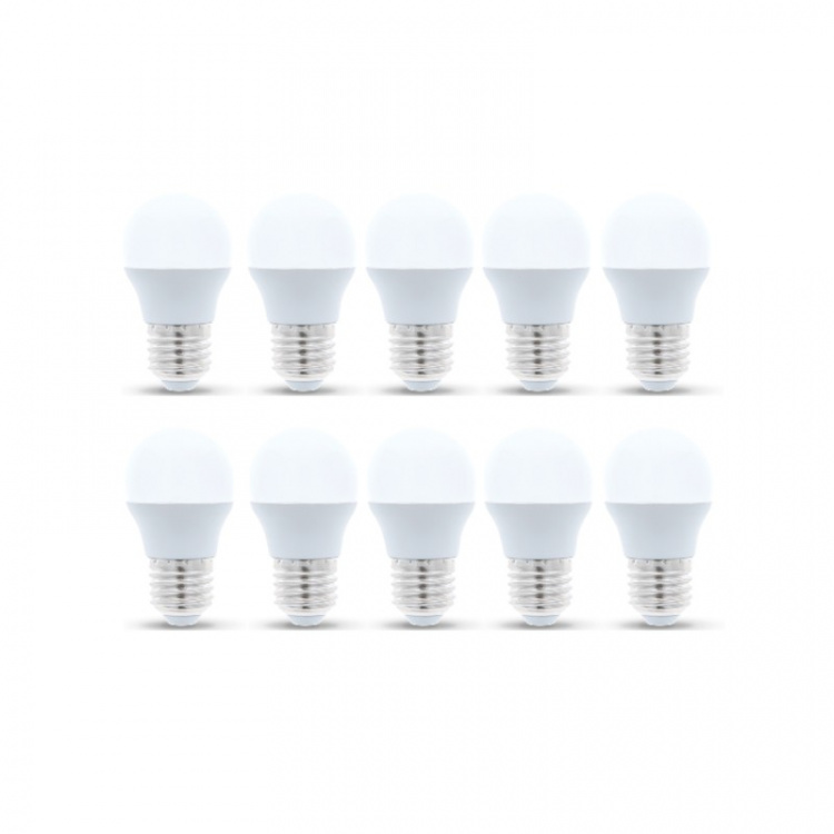 LED-lampe E27, G45, 6W, 4500K 10-pk, hvit nøytral LED-lampe E27, G45, 6W, 4500K 10-pk, hvit nøytral