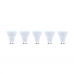 LED-lampe, GU10, 10W, 230V, 6000K, Keramikk, 5-pakning, Kjølig hvit
