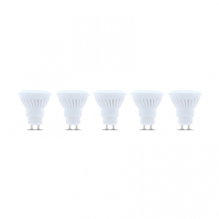LED-lampe, GU10, 10W, 230V, 6000K, Keramikk, 5-pakning, Kjølig hvit
