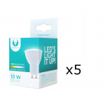 LED-lampe GU10, 1W, 230V, 6000K, 5-pakning, Kjølig hvit LED-lampe GU10, 1W, 230V, 6000K, 5-pakning, Kjølig hvit
