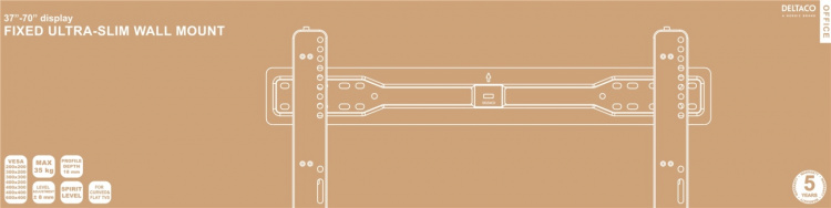 DELTACO Office, fastmontert ultra-slim vegg, 37