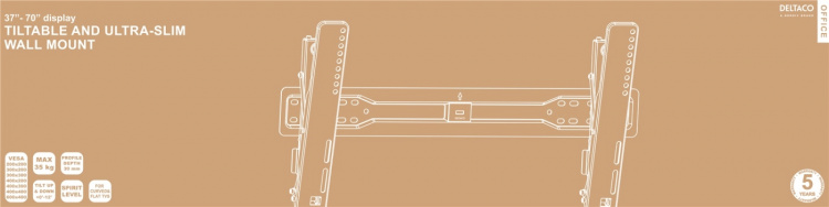 DELTACO Office, vippbar ultra-slim vegg, 37 DELTACO Office, vippbar ultra-slim vegg, 37