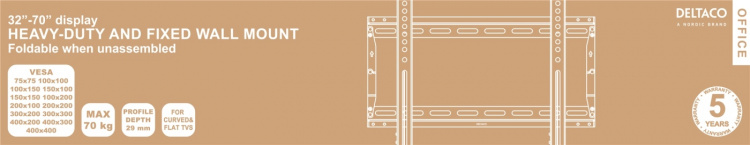 DELTACO Kontor, kraftig fast sammenleggbart, 32 DELTACO Kontor, kraftig fast sammenleggbart, 32