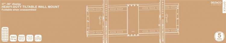 DELTACO Office, kraftig vippbart veggfeste, 37 DELTACO Office, kraftig vippbart veggfeste, 37