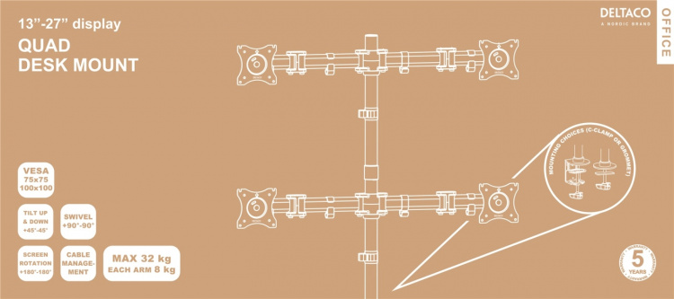 DELTACO Office, Multi desk, 13