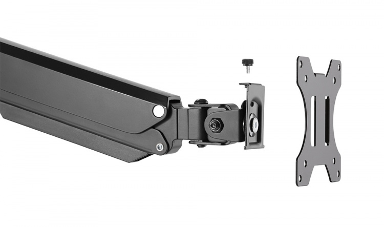 DELTACO Kontor, enkelt skrivebord, gassfjær, 17