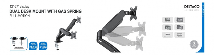 DELTACO dobbelt feste, 17-32