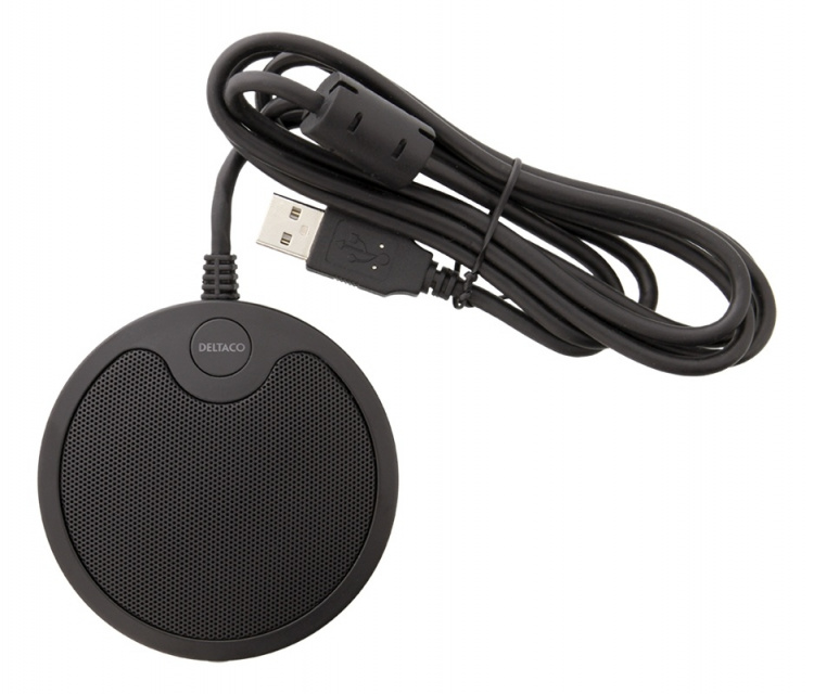 DELTACO OFFICE konferansemikrofon med USB og 3,5 mm lydport