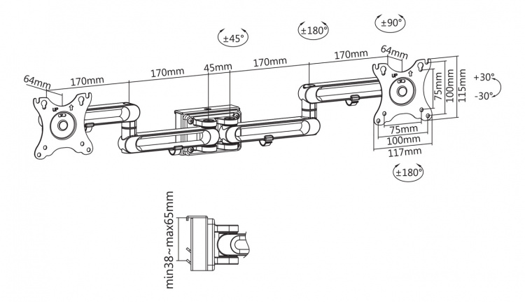 DELTACO Office, Monitor Arm Dual Monitor DELTACO Office, Monitor Arm Dual Monitor