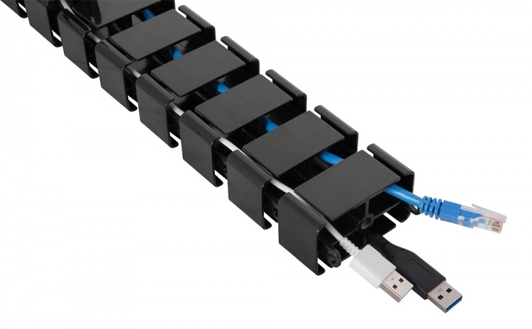 DELTACO Office, Spine Cable Organizer & Hider, White